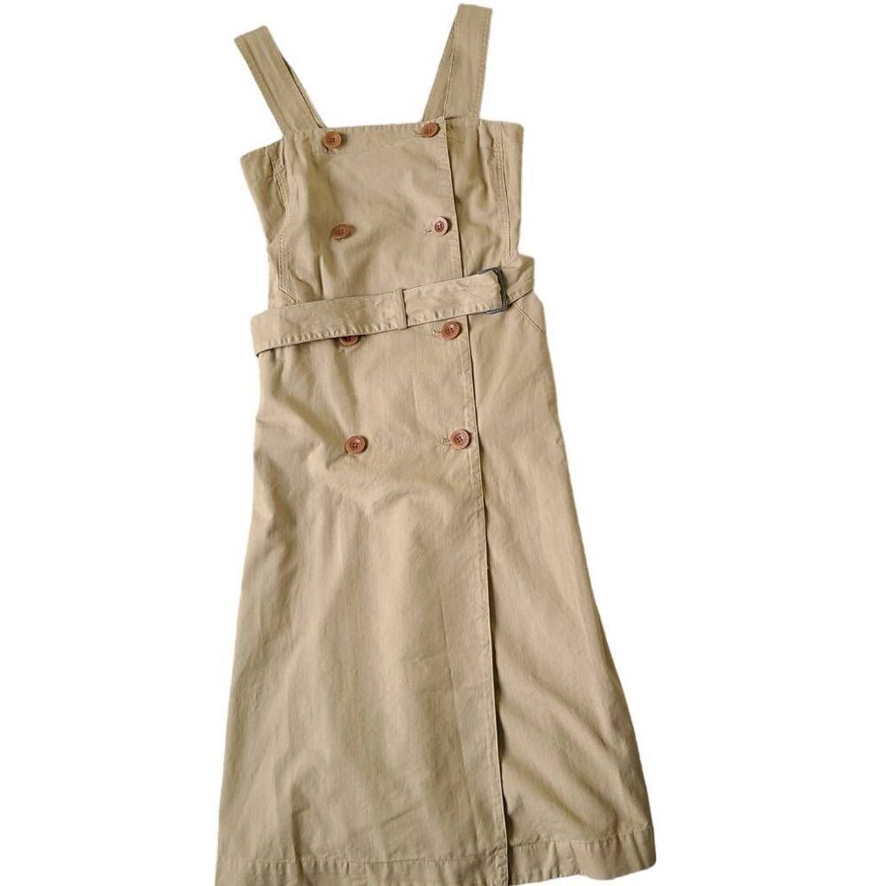 Madewell Mini Dress Womens 0 Beige Sleeveless Double Breasted Strapped Stylish - Picture 2 of 7